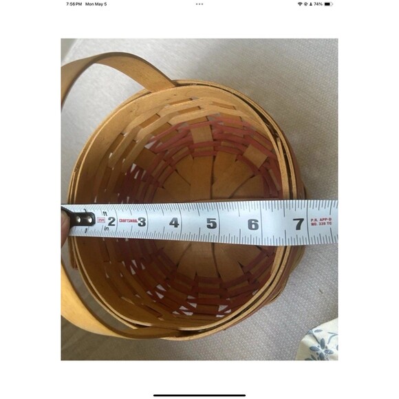 Longaberger 1998 Mother's Day Rings & Things Basket with Fabric Liner Vintage - Picture 6 of 7